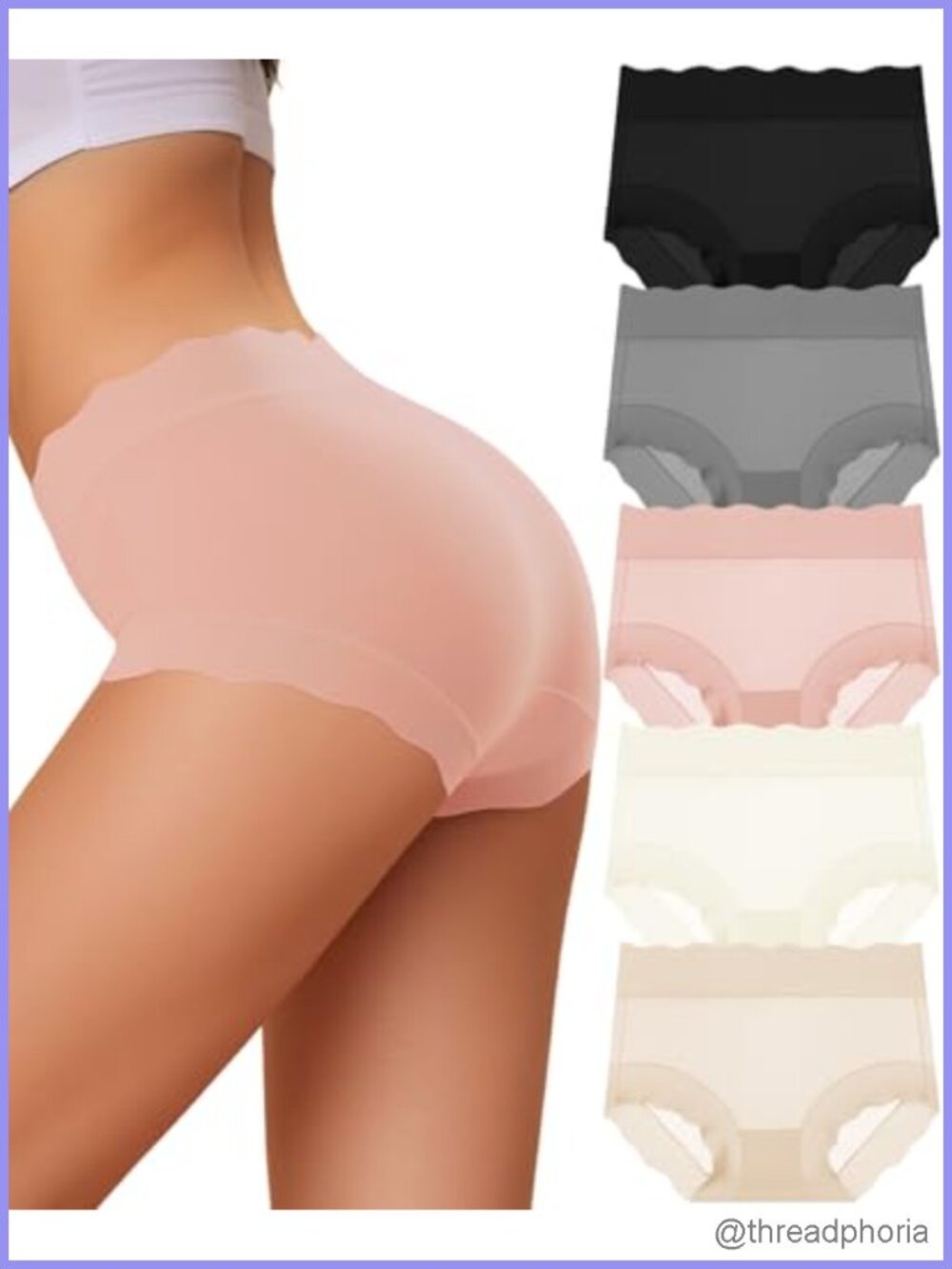 Full Coverage High Waisted Briefs Ladies Underwear 5 Pack
